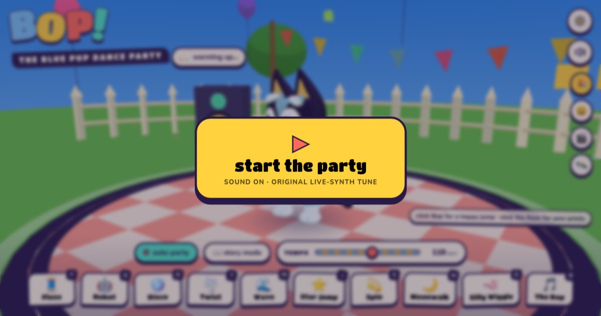 Screenshot of the Bluey demo