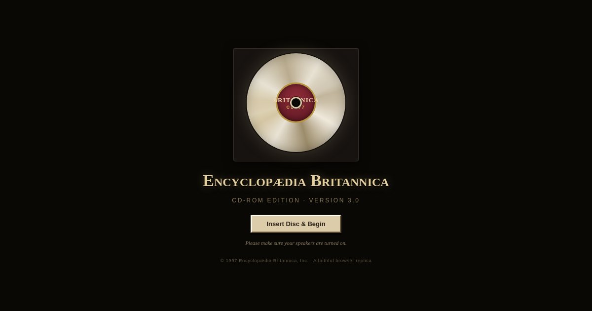Screenshot of the Britannica demo