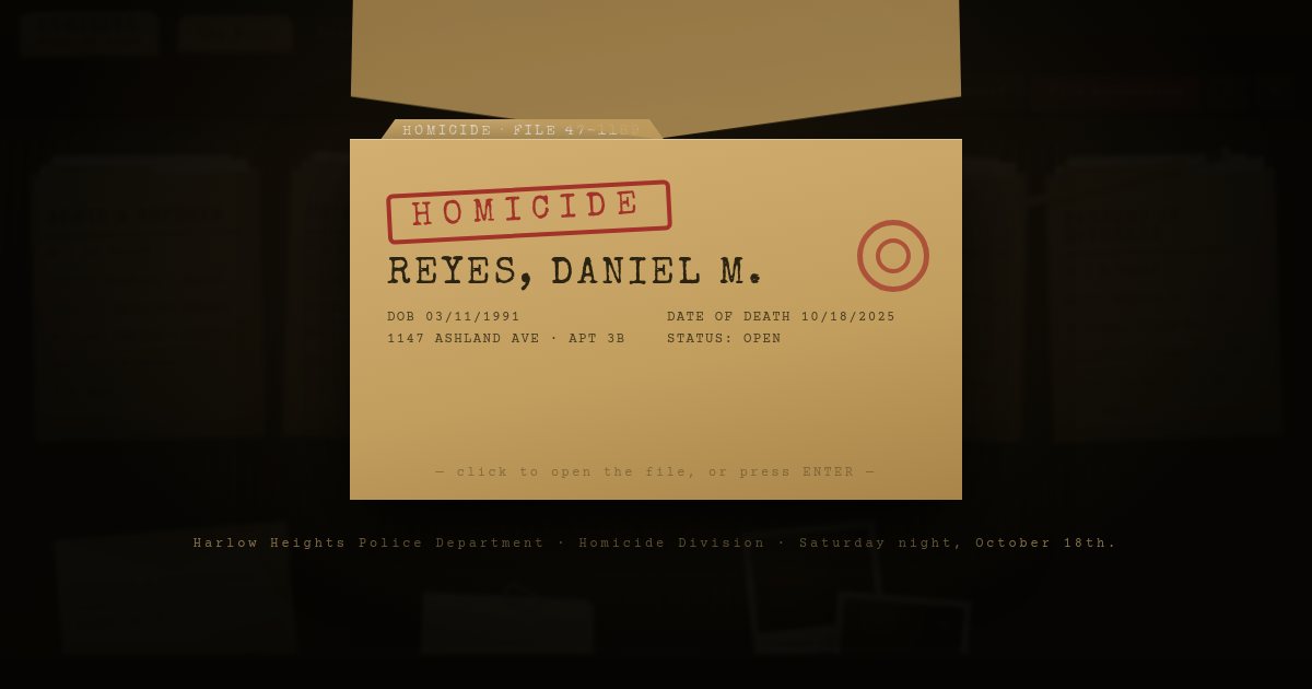 Screenshot of the Crime Dossier demo